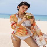 真丝雪纺丝巾女新款蚕丝丝绸围巾长款旅游度假沙滩披肩(大号)