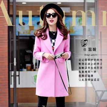 粉色毛呢大衣(165/84A(XS))