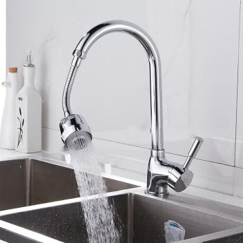 厨房面盆延长管防溅水起泡过滤器出水管冷热水龙头配件(白色方)