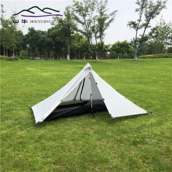 山牛塔 无杆便携露营金字塔帐篷单人超轻 户外装备野营用品(拼色)