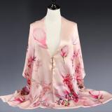 西子映香真丝丝巾女杭州丝绸百搭渐变盘扣桑蚕丝女士披肩(大号)