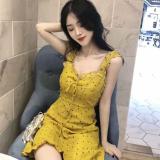 很仙的法国小众复古山本超仙女chic温柔法式桔梗吊带波点连衣裙(170/100A(L))