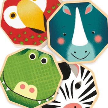 France DJECO children's educational toys, building blocks, solitaire matching game, board game, tabletop game, parent-ch(塑料)