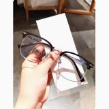 超轻钛痞帅斯文半框近视眼镜男款可配度数防蓝光黑框眼睛潮理工